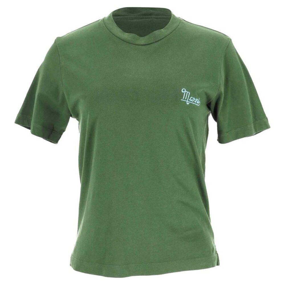 Marni Logo T-shirt in Green Cotton